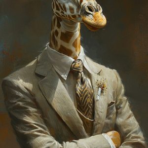 Giraffe in a suit - Πίνακας σε καμβά Giraffe in a suit - Πίνακας σε καμβά