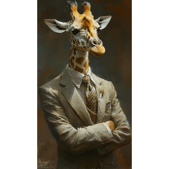 Giraffe in a suit - Πίνακας σε καμβά - Πίνακας σε καμβά Κάδρα / Καμβάδες