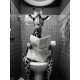 Happy giraffe on toilet - Πίνακας σε καμβά Κάδρα / Καμβάδες