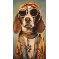 Hippy beagle - Πίνακας σε καμβά
