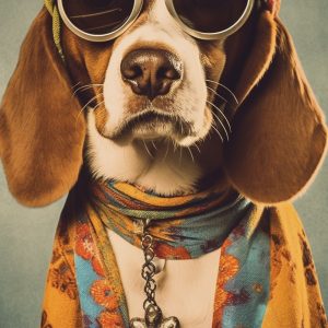 Hippy beagle - Πίνακας σε καμβά