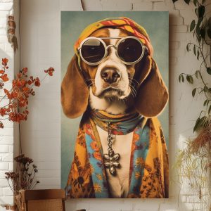 Hippy beagle - Πίνακας σε καμβά