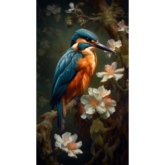 Kingfisher the lord of the flowers - Πίνακας σε καμβά Κάδρα / Καμβάδες