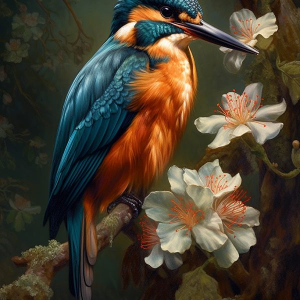 Kingfisher the lord of the flowers - Πίνακας σε καμβά