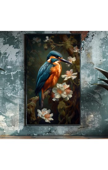 Kingfisher the lord of the flowers - Πίνακας σε καμβά