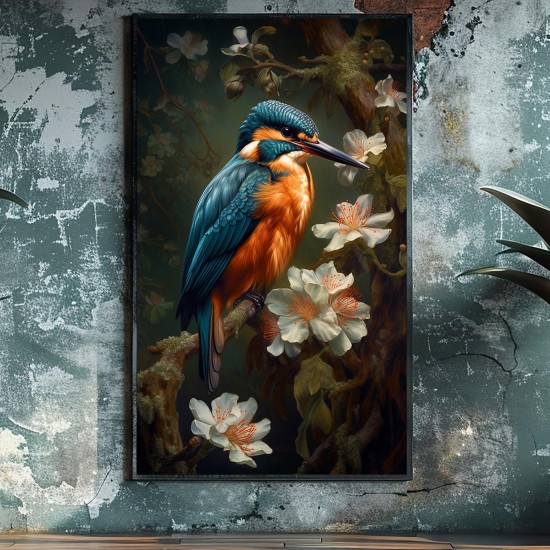 Kingfisher the lord of the flowers - Πίνακας σε καμβά Κάδρα / Καμβάδες