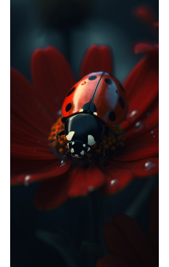 Ladybug on a flower - Πίνακας σε καμβά