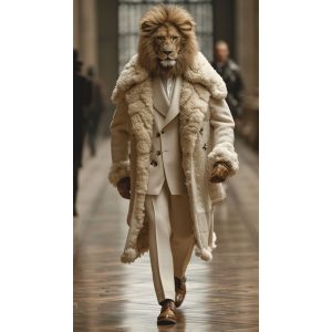 Lion in fashion - Πίνακας σε καμβά Lion in fashion - Πίνακας σε καμβά