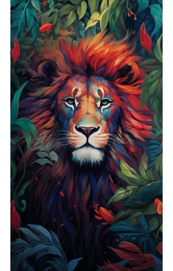 Lion in the jungle - Πίνακας σε καμβά