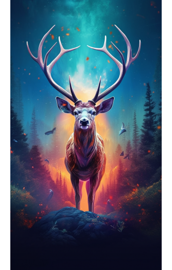 Mythical deer - Πίνακας σε καμβά