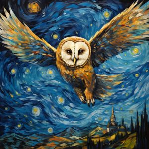 Night flight - Πίνακας σε καμβά