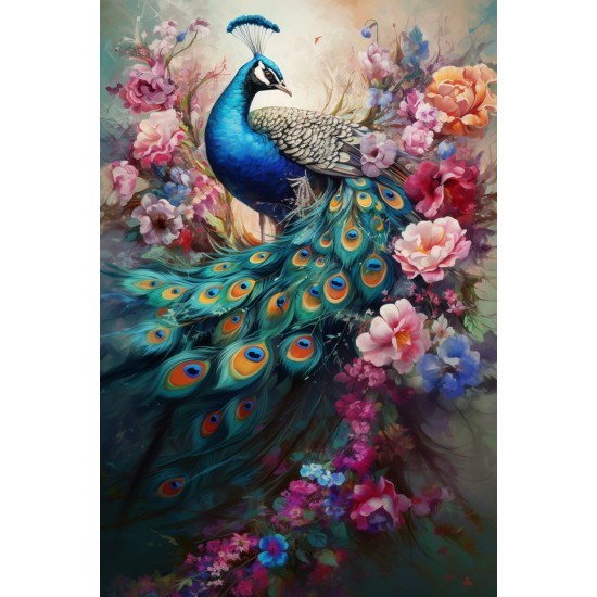 Peacock beauty - Πίνακας σε καμβά Κάδρα / Καμβάδες