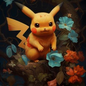 Pikachu the lord of the flowers - Πίνακας σε καμβά