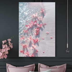 Pink  butterflies - Πίνακας σε καμβά