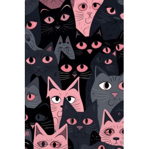 Pink and grey cats - Πίνακας σε καμβά Pink and grey cats - Πίνακας σε καμβά