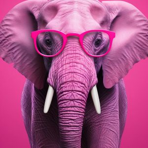 Pink elephant - Πίνακας σε καμβά Pink elephant - Πίνακας σε καμβά