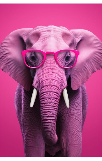 Pink elephant - Πίνακας σε καμβά