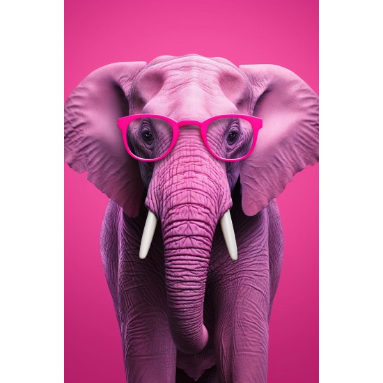 Pink elephant - Πίνακας σε καμβά - Πίνακας σε καμβά Κάδρα / Καμβάδες