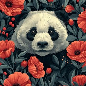 Poppy panda - Πίνακας σε καμβά Poppy panda - Πίνακας σε καμβά