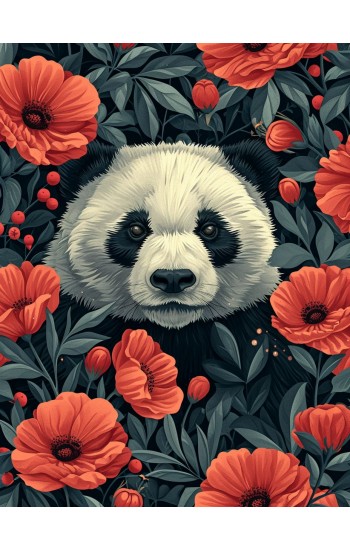 Poppy panda - Πίνακας σε καμβά