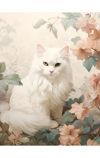 Romantic cat - Πίνακας σε καμβά