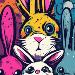 Smiling bunnies - Πίνακας σε καμβά