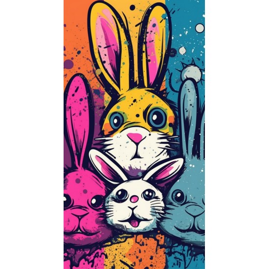 Smiling bunnies - Πίνακας σε καμβά Κάδρα / Καμβάδες