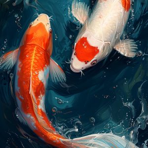 Swirling in water - Πίνακας σε καμβά