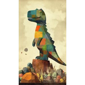 T-rex standing on the stones - Πίνακας σε καμβά T-rex standing on the stones - Πίνακας σε καμβά