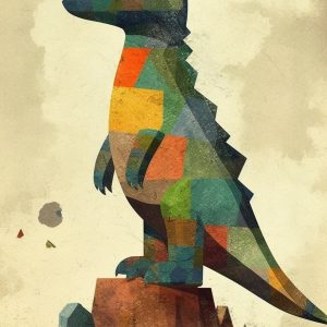 T-rex standing on the stones - Πίνακας σε καμβά T-rex standing on the stones - Πίνακας σε καμβά