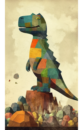 T-rex standing on the stones - Πίνακας σε καμβά