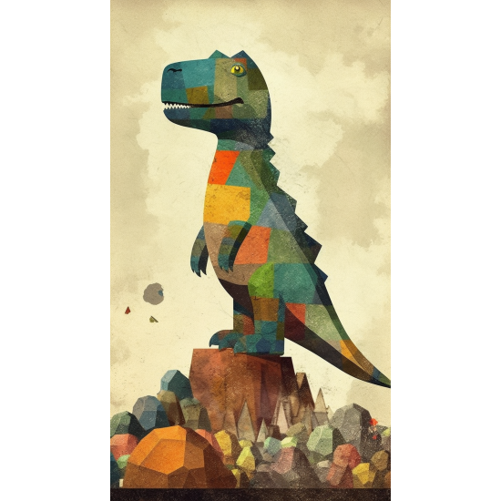 T-rex standing on the stones - Πίνακας σε καμβά