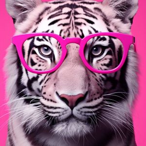 Tiger in pink - Πίνακας σε καμβά