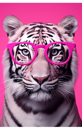Tiger in pink - Πίνακας σε καμβά
