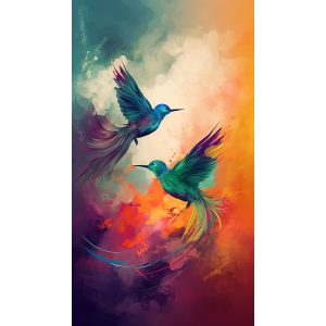 Two birds flying - Πίνακας σε καμβά