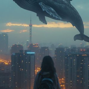 Whale in the sky - Πίνακας σε καμβά