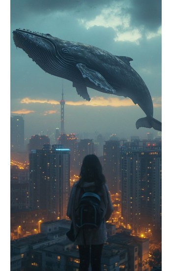 Whale in the sky - Πίνακας σε καμβά