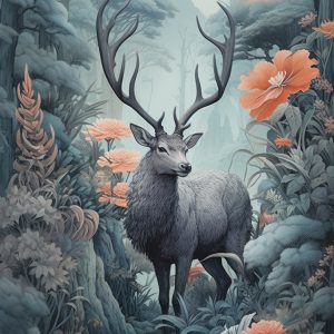 White deer - Πίνακας σε καμβά