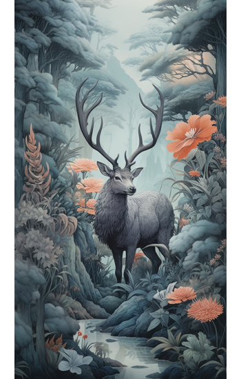 White deer - Πίνακας σε καμβά