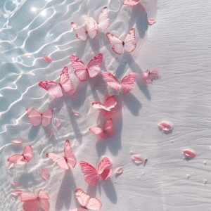 Pink  butterflies - Πίνακας σε καμβά