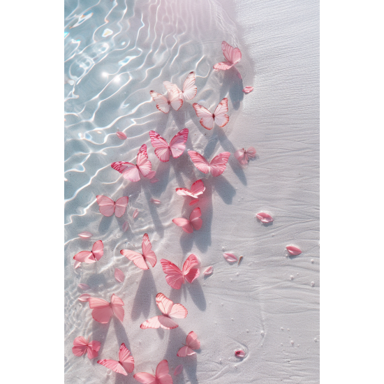 Pink  butterflies - Πίνακας σε καμβά Κάδρα / Καμβάδες
