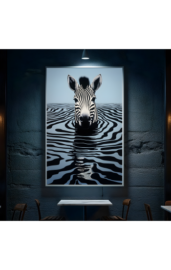 Zebra reflections - Πίνακας σε καμβά