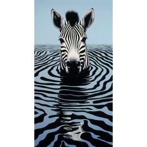 Zebra reflections - Πίνακας σε καμβά