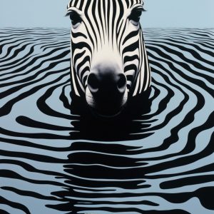 Zebra reflections - Πίνακας σε καμβά
