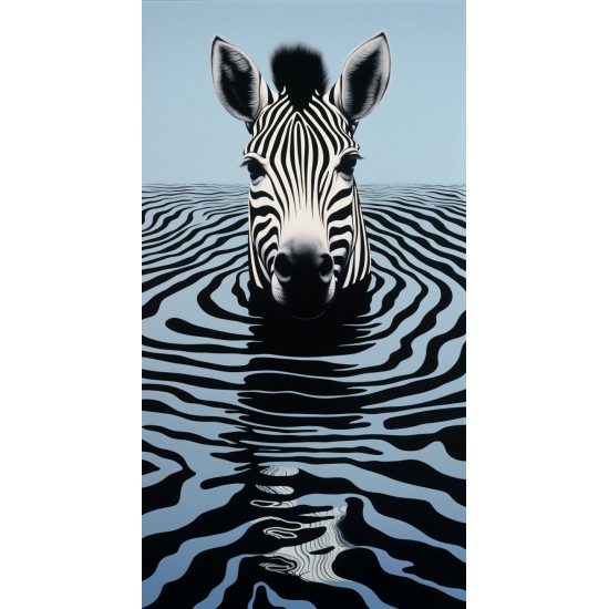 Zebra reflections - Πίνακας σε καμβά Κάδρα / Καμβάδες
