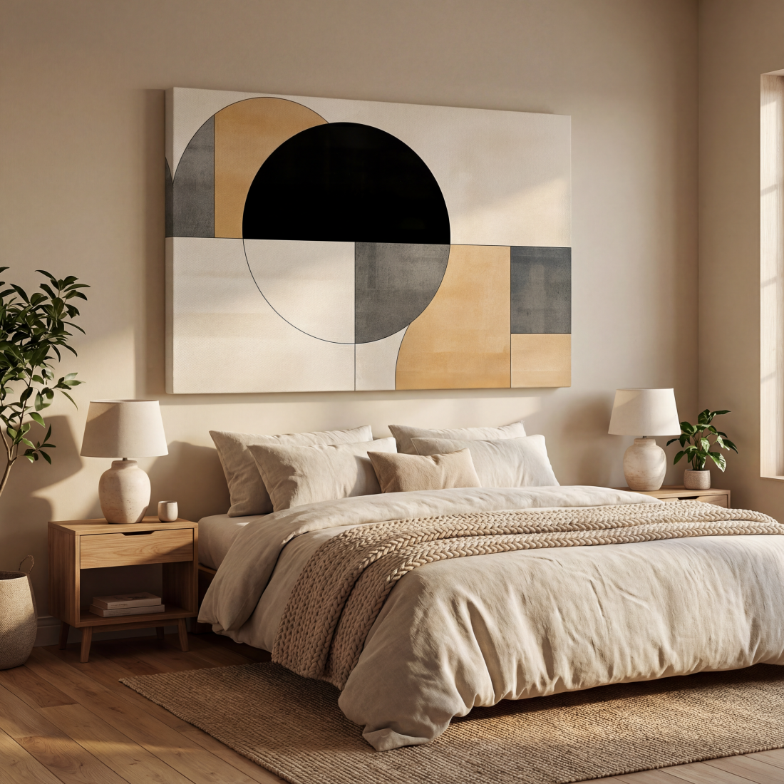 Πίνακας καμβά Black and Brown για υπνοδωμάτιο
