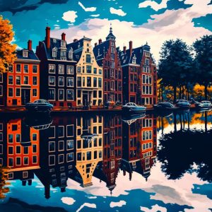 Amsterdam reflection - Πίνακας σε καμβά Amsterdam reflection - Πίνακας σε καμβά