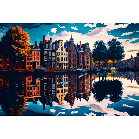 Amsterdam reflection - Πίνακας σε καμβά