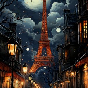 Beautiful night in paris - Πίνακας σε καμβά Beautiful night in paris - Πίνακας σε καμβά