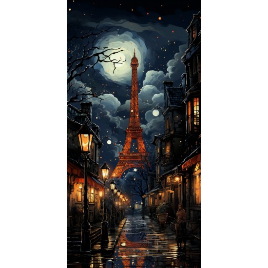 Beautiful night in paris - Πίνακας σε καμβά